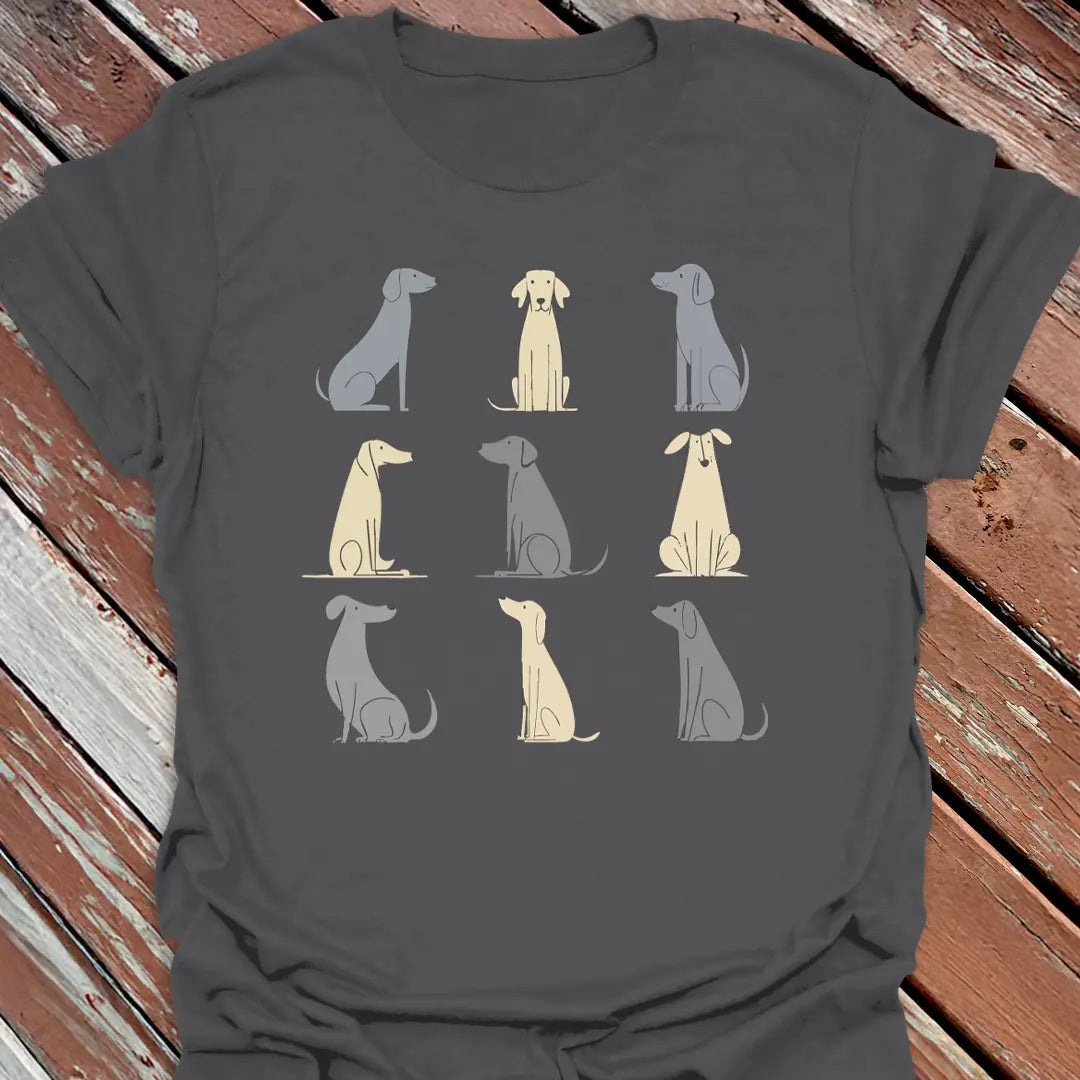 Nine Big Dogs Grid T-Shirt - Dog Graphic Tee - Gift for Dog Lovers - Unisex