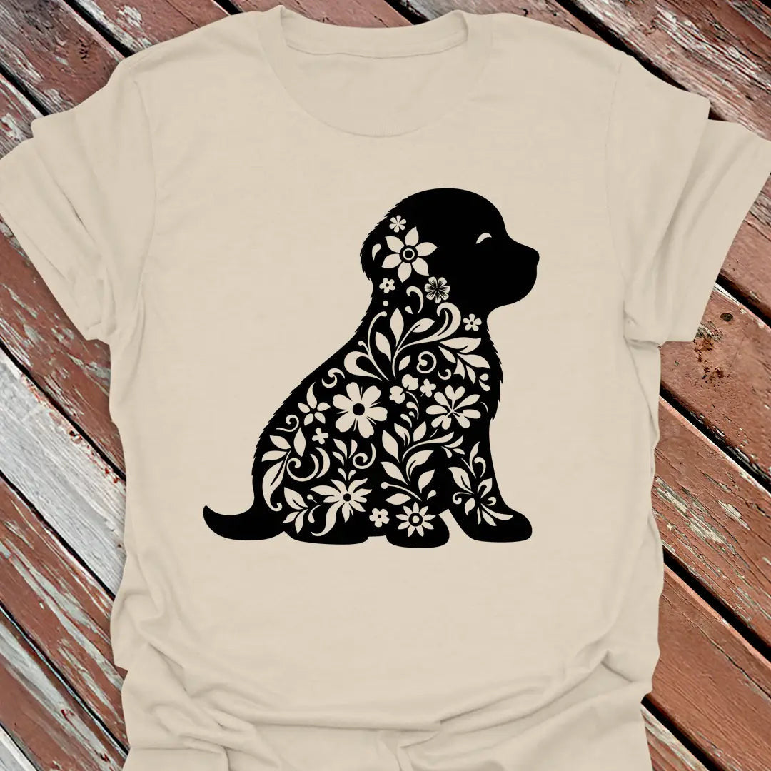 Floral Pup T-Shirt - Dog Graphic Tee - Gift for Dog Lovers - Unisex