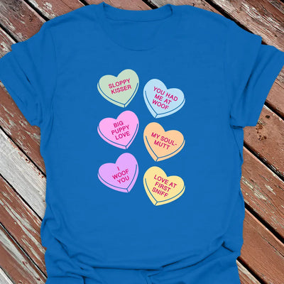 Big Dog Candy Hearts T-Shirt - Graphic Tee - Gift for Dog Lovers - Unisex