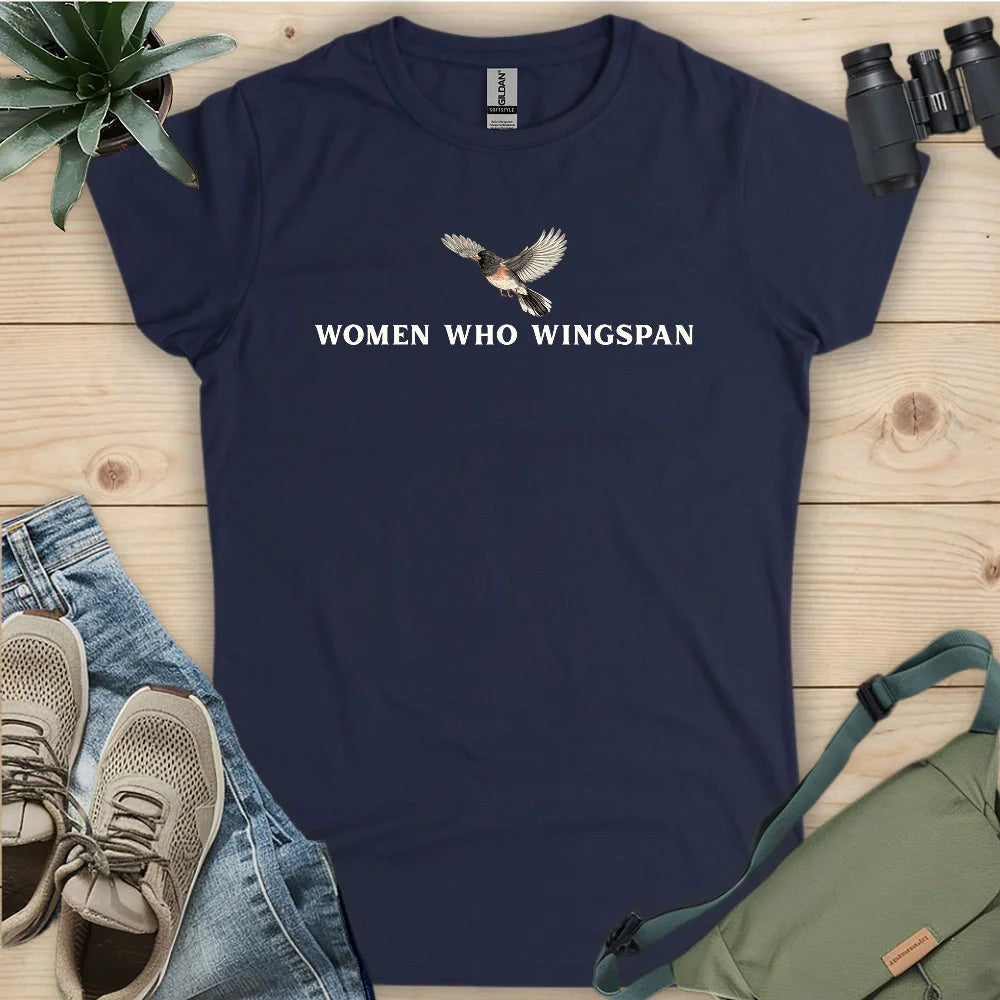Women Who Wingspan Women's T-Shirt - Bird Graphic Tee - Gift for Bird Lovers