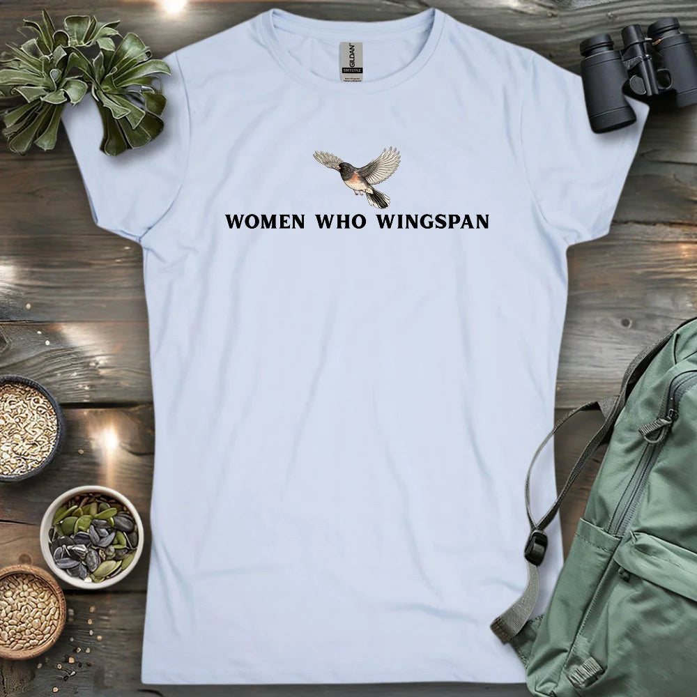 Women Who Wingspan Women's T-Shirt - Bird Graphic Tee - Gift for Bird Lovers