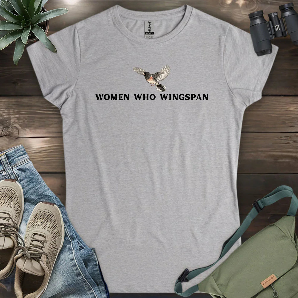 Women Who Wingspan Women's T-Shirt - Bird Graphic Tee - Gift for Bird Lovers