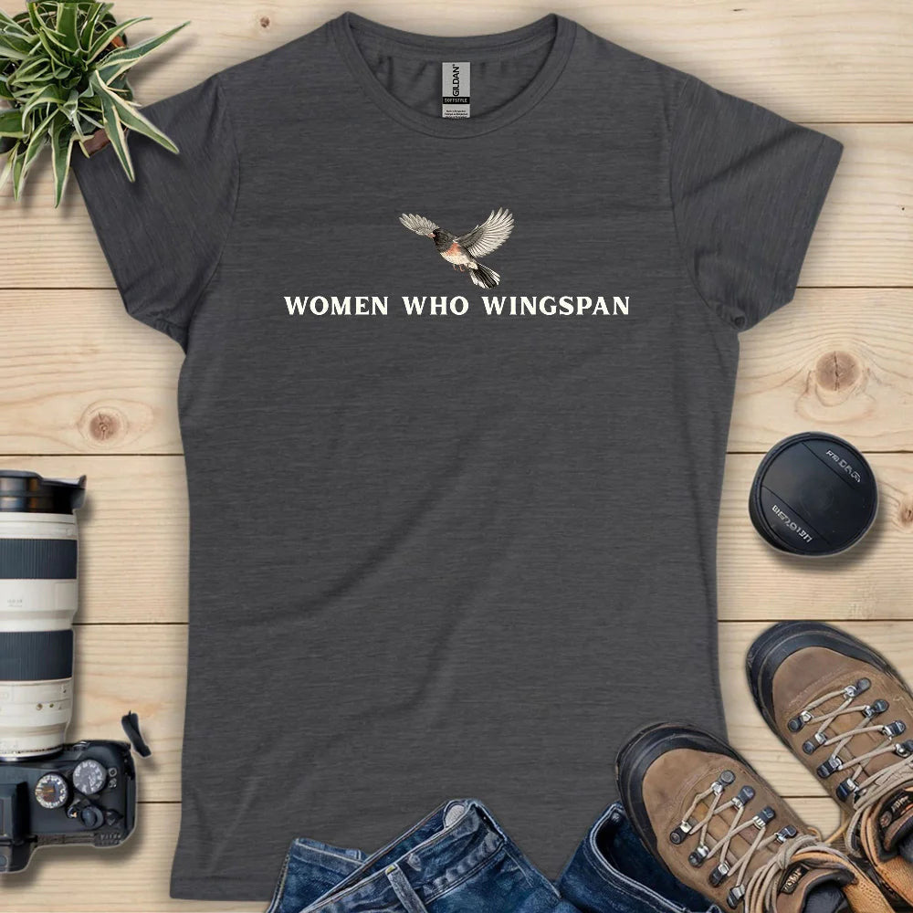 Women Who Wingspan Women's T-Shirt - Bird Graphic Tee - Gift for Bird Lovers