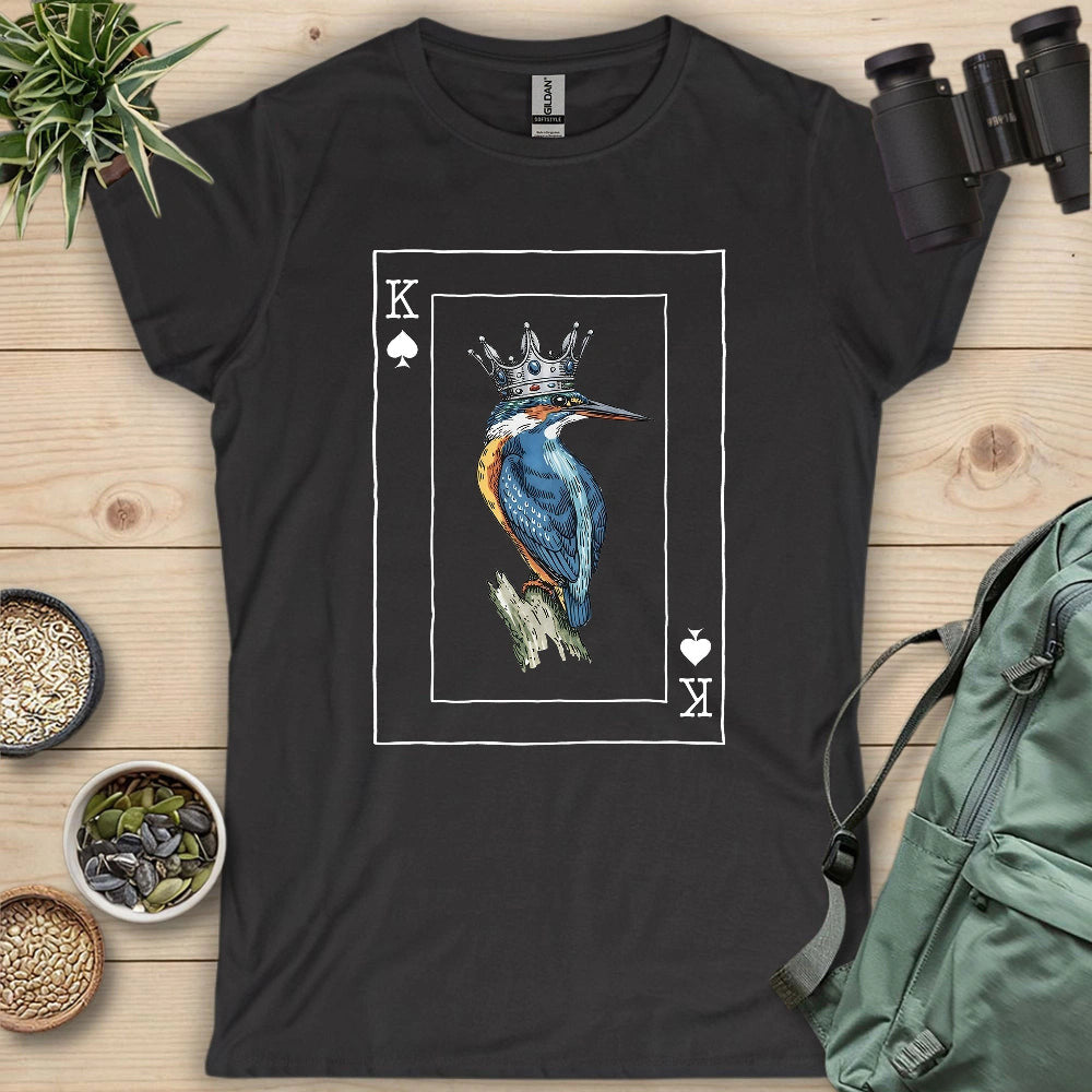 Kingfisher of Spades Women's T-Shirt - Bird Graphic Tee - Gift for Bird Lovers