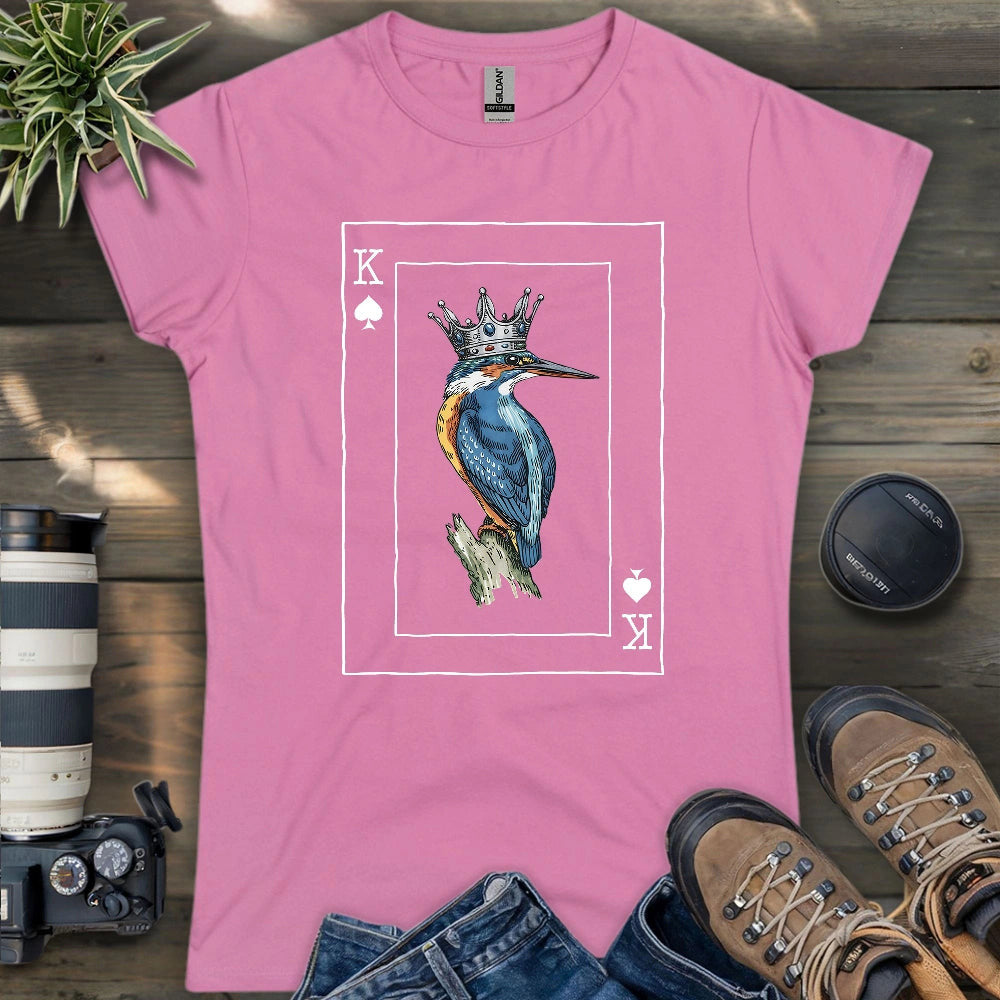 Kingfisher of Spades Women's T-Shirt - Bird Graphic Tee - Gift for Bird Lovers