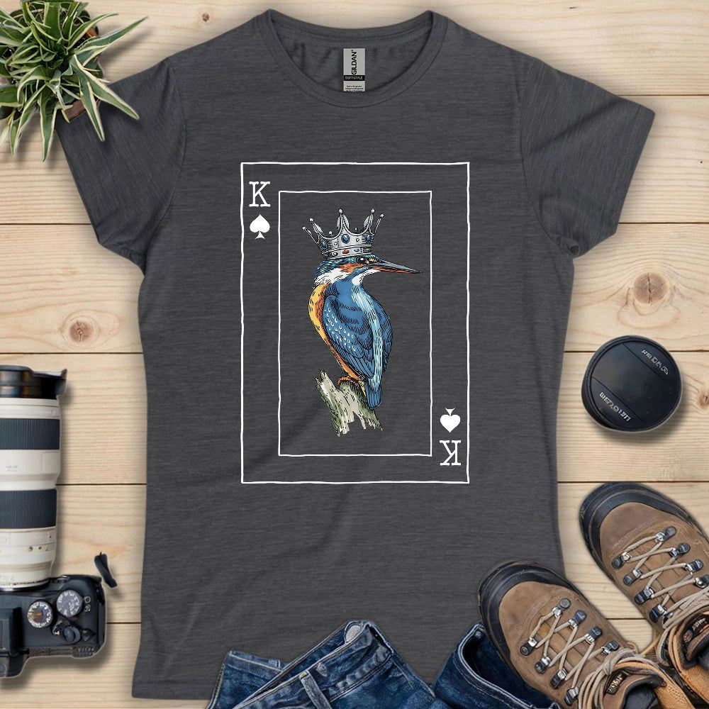 Kingfisher of Spades Women's T-Shirt - Bird Graphic Tee - Gift for Bird Lovers