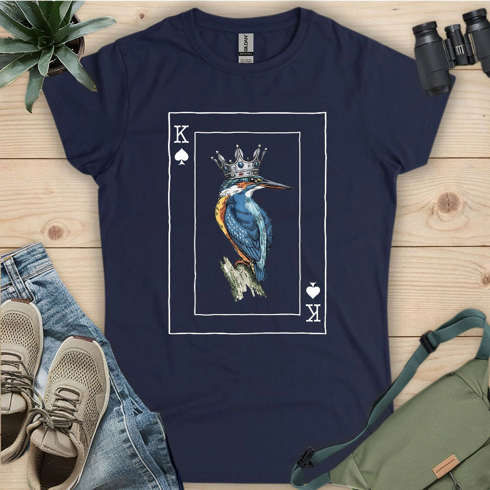 Kingfisher of Spades Women's T-Shirt - Bird Graphic Tee - Gift for Bird Lovers