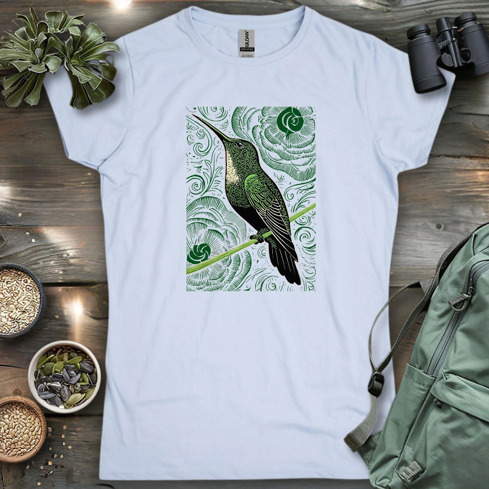 Green Hummingbird Women's T-Shirt - Bird Graphic Tee - Gift for Bird Lovers