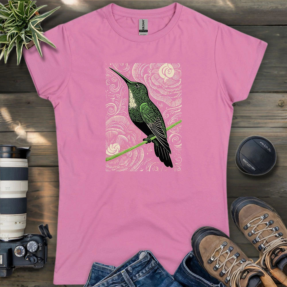 Green Hummingbird Women's T-Shirt - Bird Graphic Tee - Gift for Bird Lovers