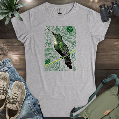 Green Hummingbird Women's T-Shirt - Bird Graphic Tee - Gift for Bird Lovers