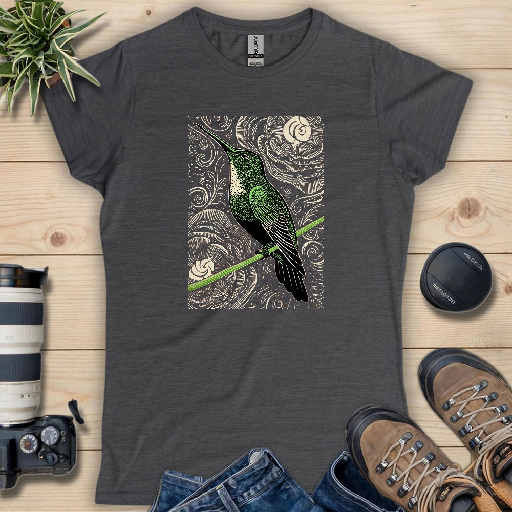 Green Hummingbird Women's T-Shirt - Bird Graphic Tee - Gift for Bird Lovers