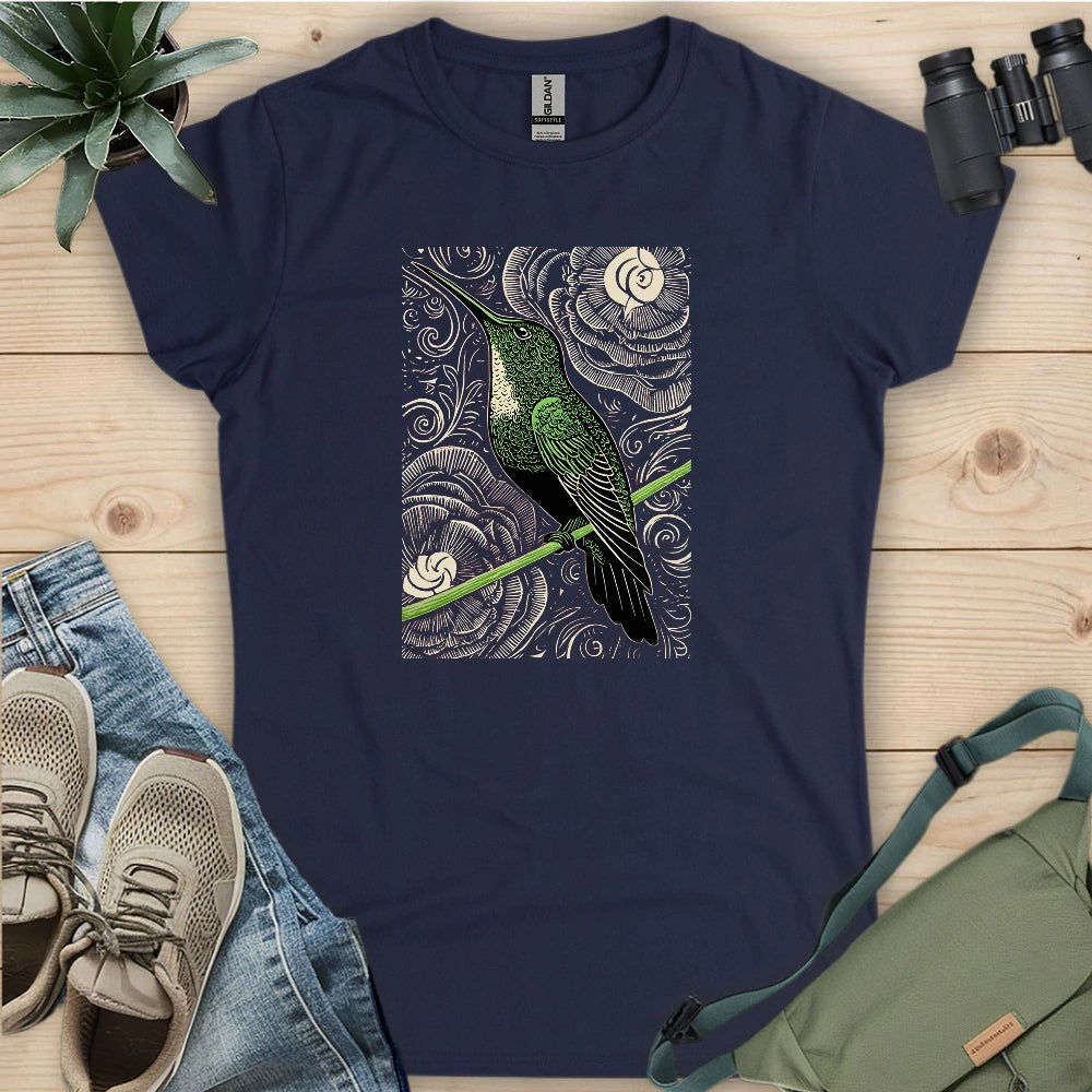 Green Hummingbird Women's T-Shirt - Bird Graphic Tee - Gift for Bird Lovers