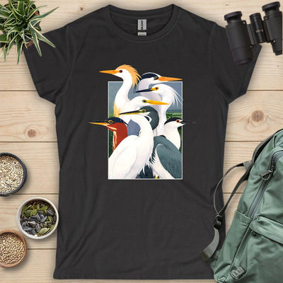Wetland Assembly Women's T-Shirt - Bird Graphic Tee - Gift for Bird Lovers