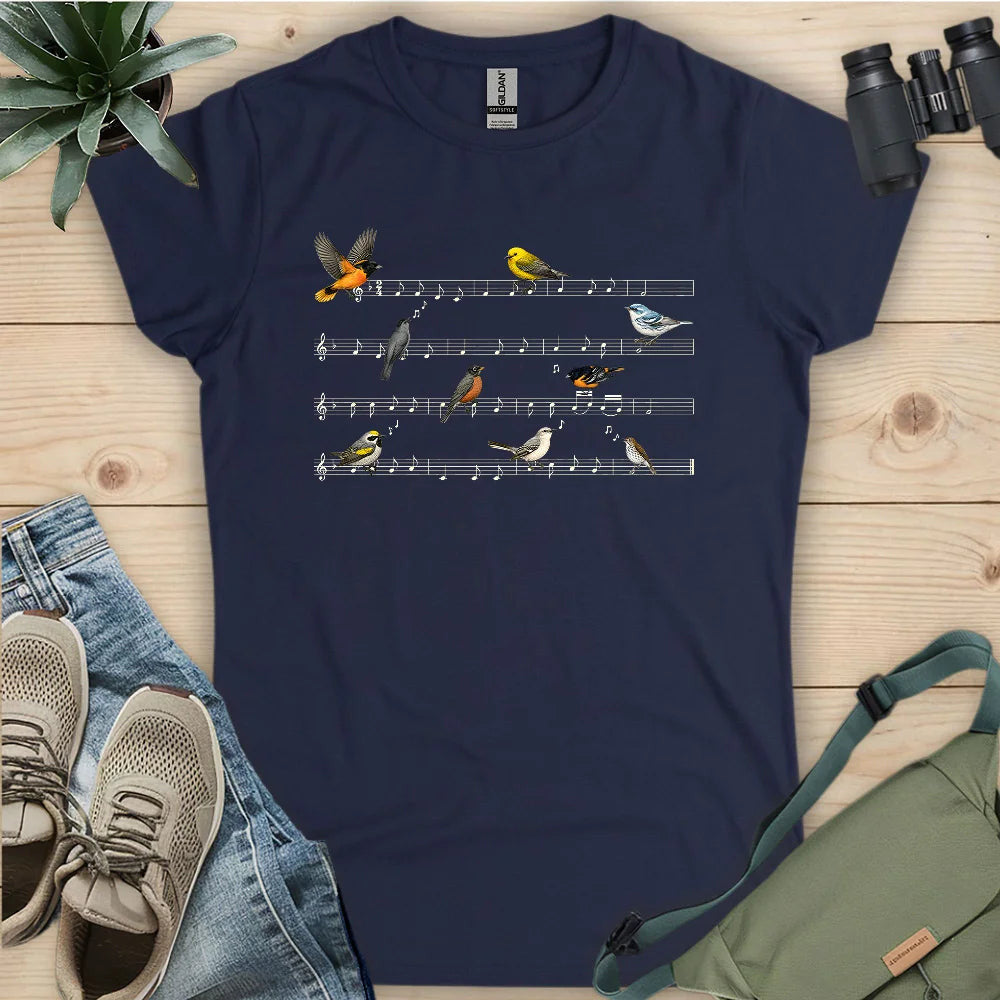 Symphony Of Songbirds Women's T-Shirt - Bird Graphic Tee - Gift for Bird Lovers