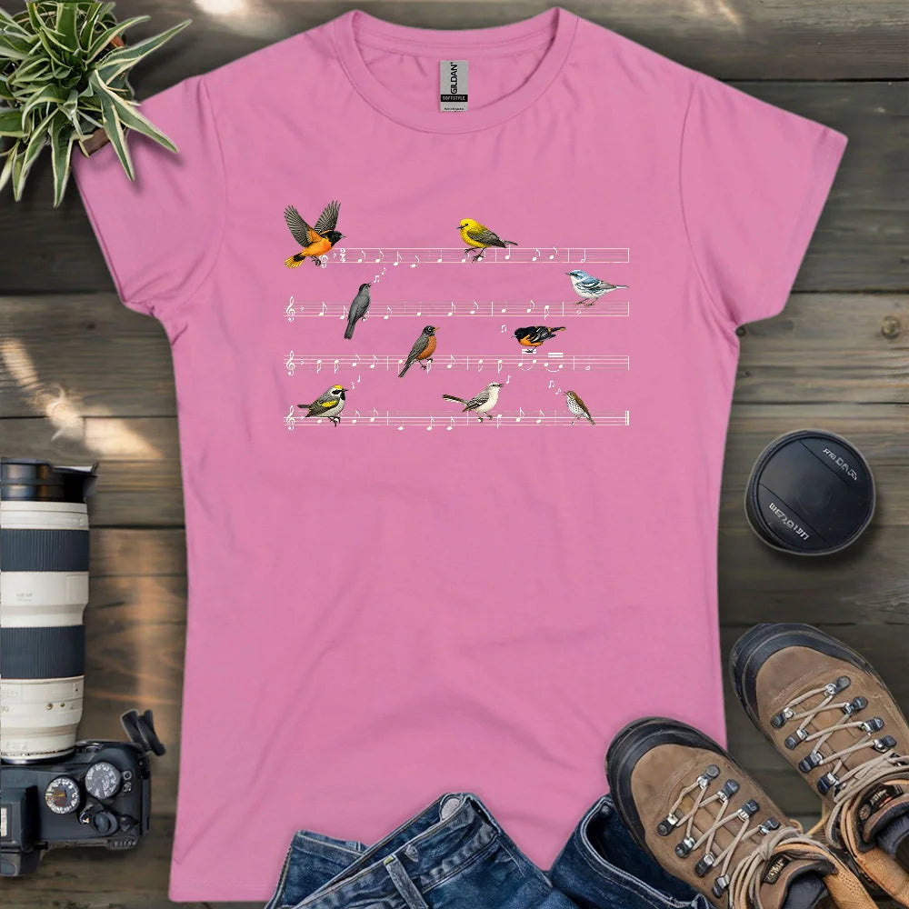 Symphony Of Songbirds Women's T-Shirt - Bird Graphic Tee - Gift for Bird Lovers