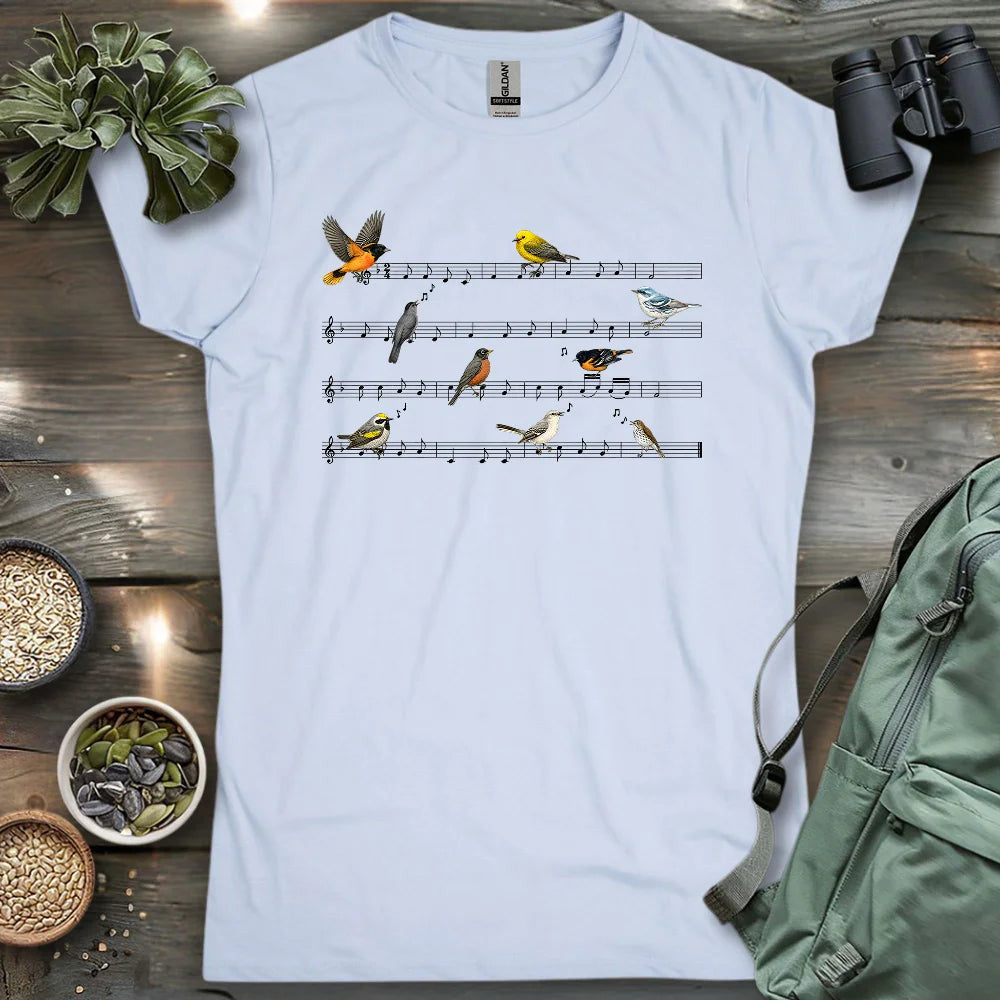 Symphony Of Songbirds Women's T-Shirt - Bird Graphic Tee - Gift for Bird Lovers