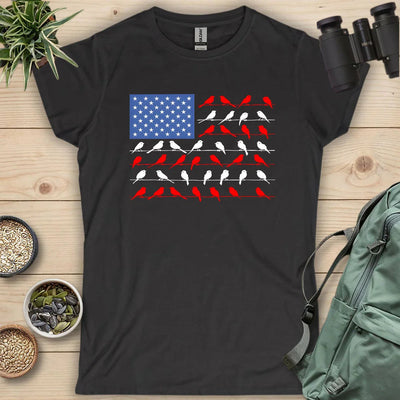 Feathered Flag Women's T-Shirt - Bird Graphic Tee - Gift for Bird Lovers