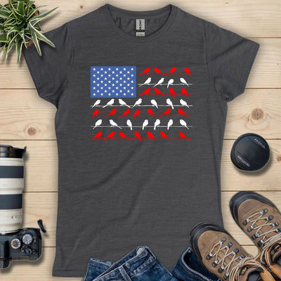 Feathered Flag Women's T-Shirt - Bird Graphic Tee - Gift for Bird Lovers