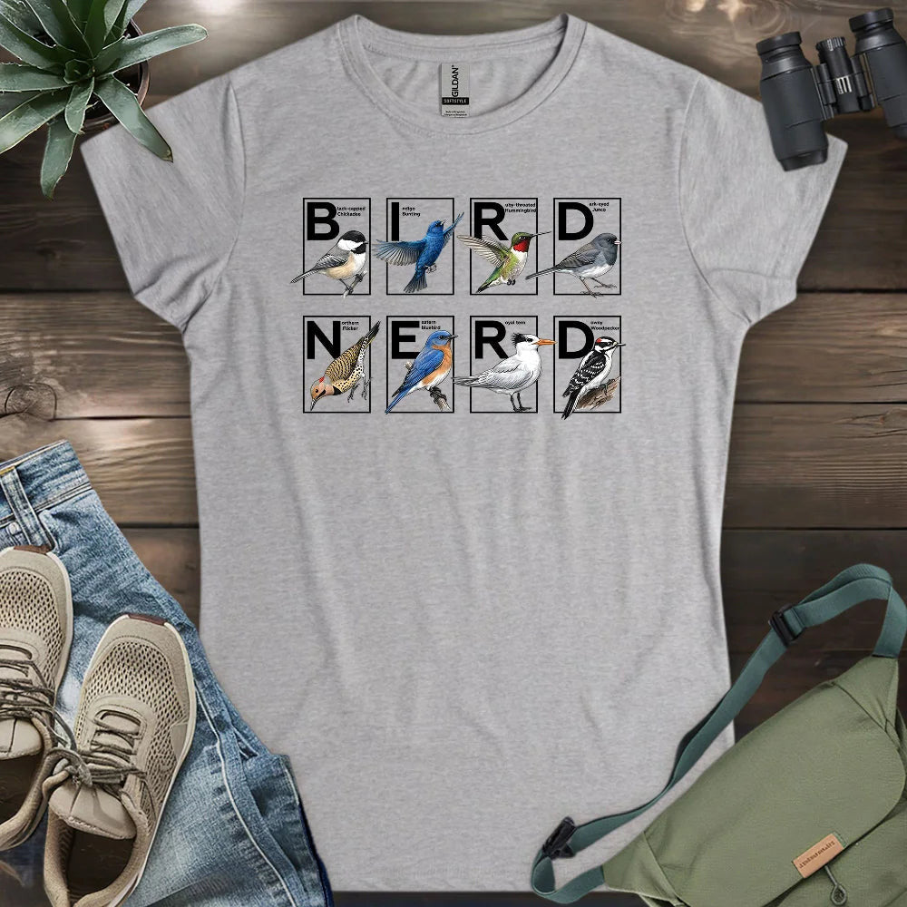 Bird Nerd Shirt Women's T-Shirt - Graphic Tee - Gift for Bird Lovers