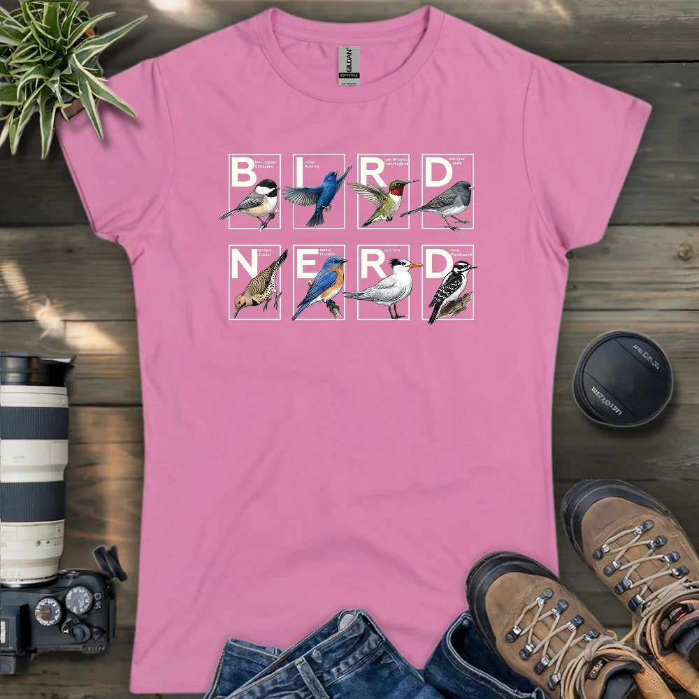 Bird Nerd Shirt Women's T-Shirt - Graphic Tee - Gift for Bird Lovers