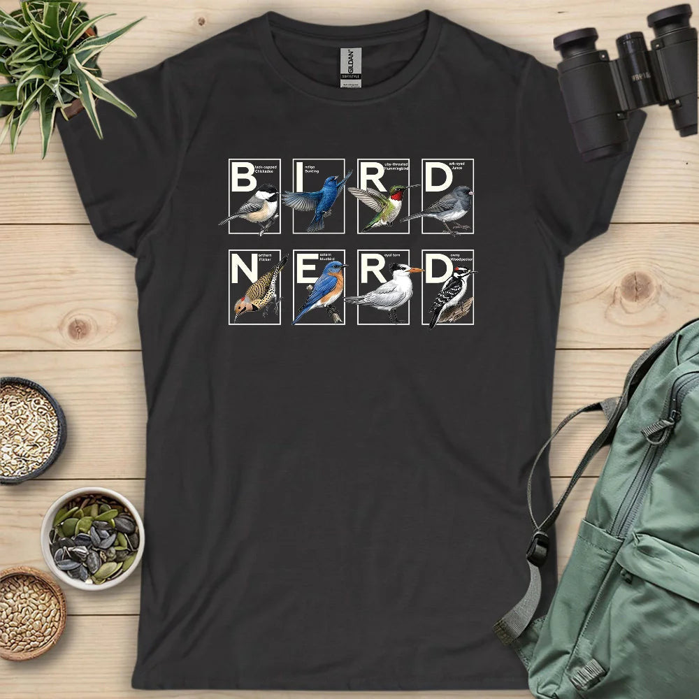Bird Nerd Shirt Women's T-Shirt - Graphic Tee - Gift for Bird Lovers