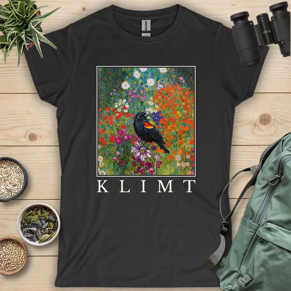 Klimt Blackbird Women's T-Shirt - Bird Graphic Tee - Gift for Bird Lovers