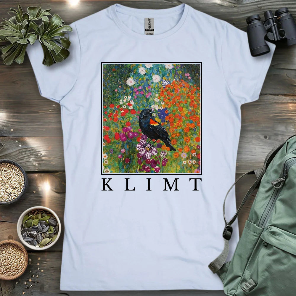 Klimt Blackbird Women's T-Shirt - Bird Graphic Tee - Gift for Bird Lovers