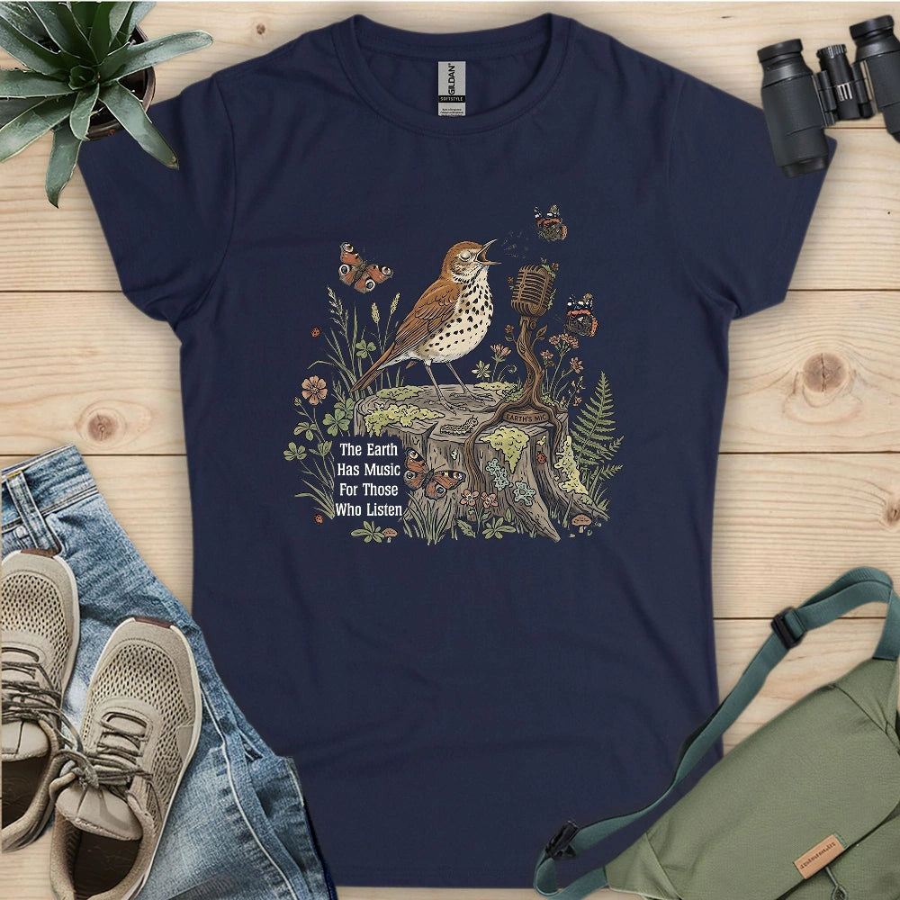 Earth Song Women's T-Shirt - Bird Graphic Tee - Gift for Bird Lovers