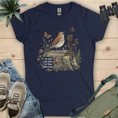 Earth Song Women's T-Shirt - Bird Graphic Tee - Gift for Bird Lovers
