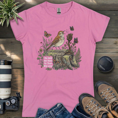 Earth Song Women's T-Shirt - Bird Graphic Tee - Gift for Bird Lovers