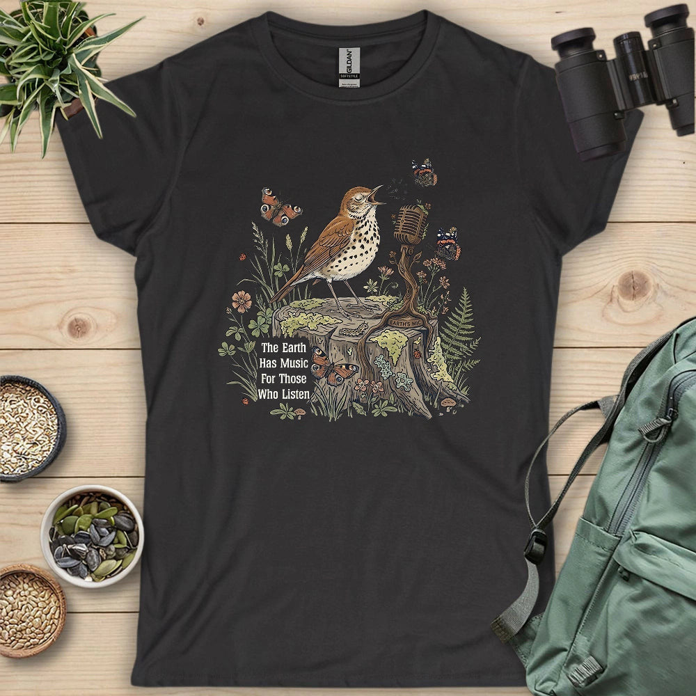 Earth Song Women's T-Shirt - Bird Graphic Tee - Gift for Bird Lovers