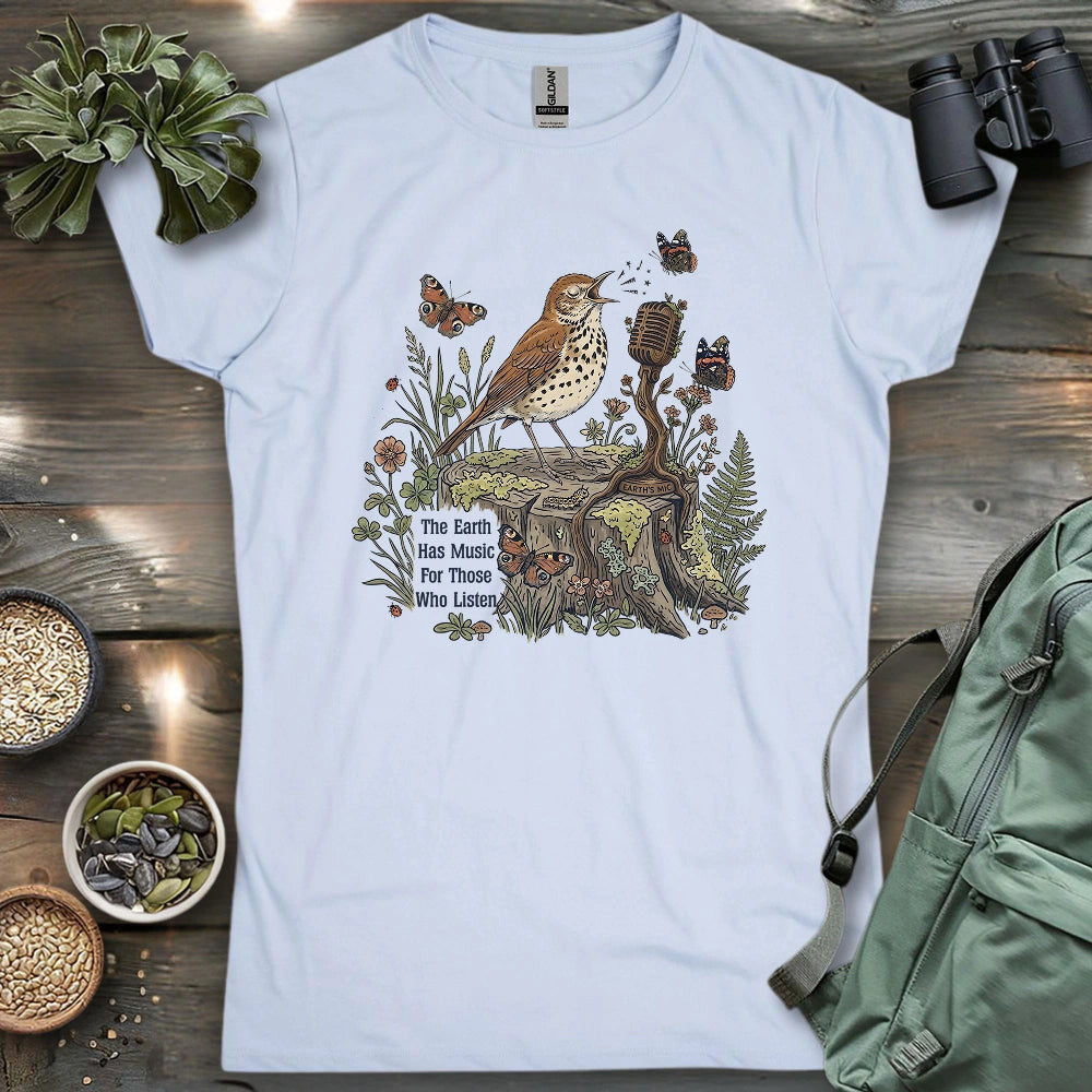 Earth Song Women's T-Shirt - Bird Graphic Tee - Gift for Bird Lovers