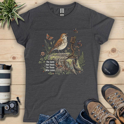 Earth Song Women's T-Shirt - Bird Graphic Tee - Gift for Bird Lovers