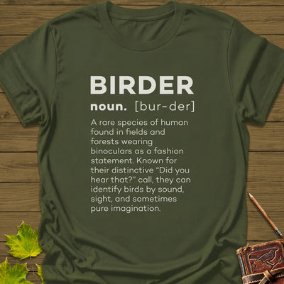 Birder Definition T-Shirt - Bird Graphic Tee - Gift for Bird Lovers - Unisex