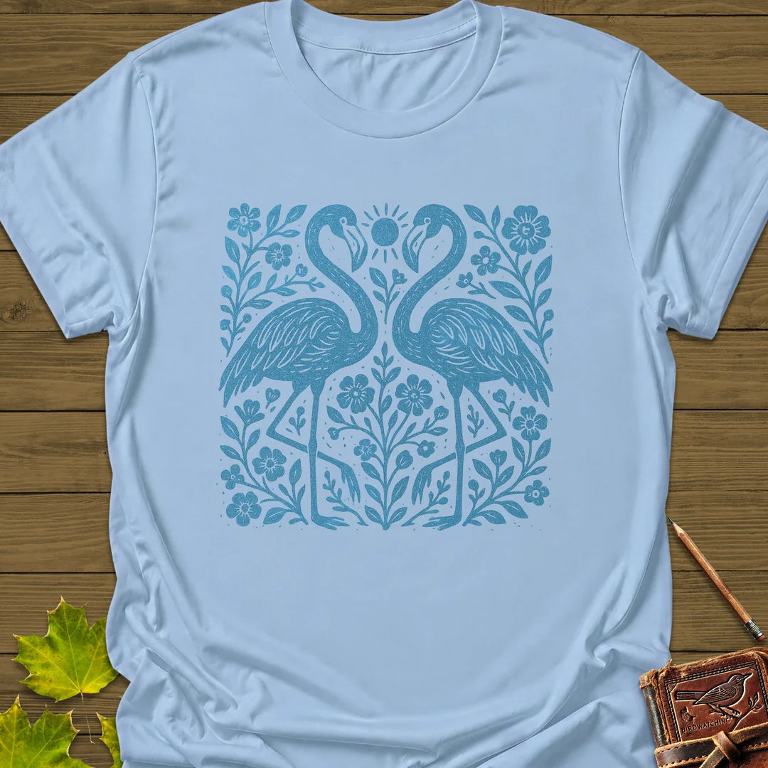 Flamingo Boho Print T-Shirt - Bird Graphic Tee - Gift for Bird Lovers - Unisex