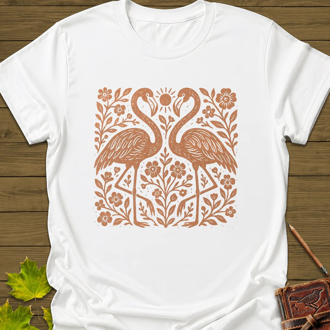 Flamingo Boho Print T-Shirt - Bird Graphic Tee - Gift for Bird Lovers - Unisex