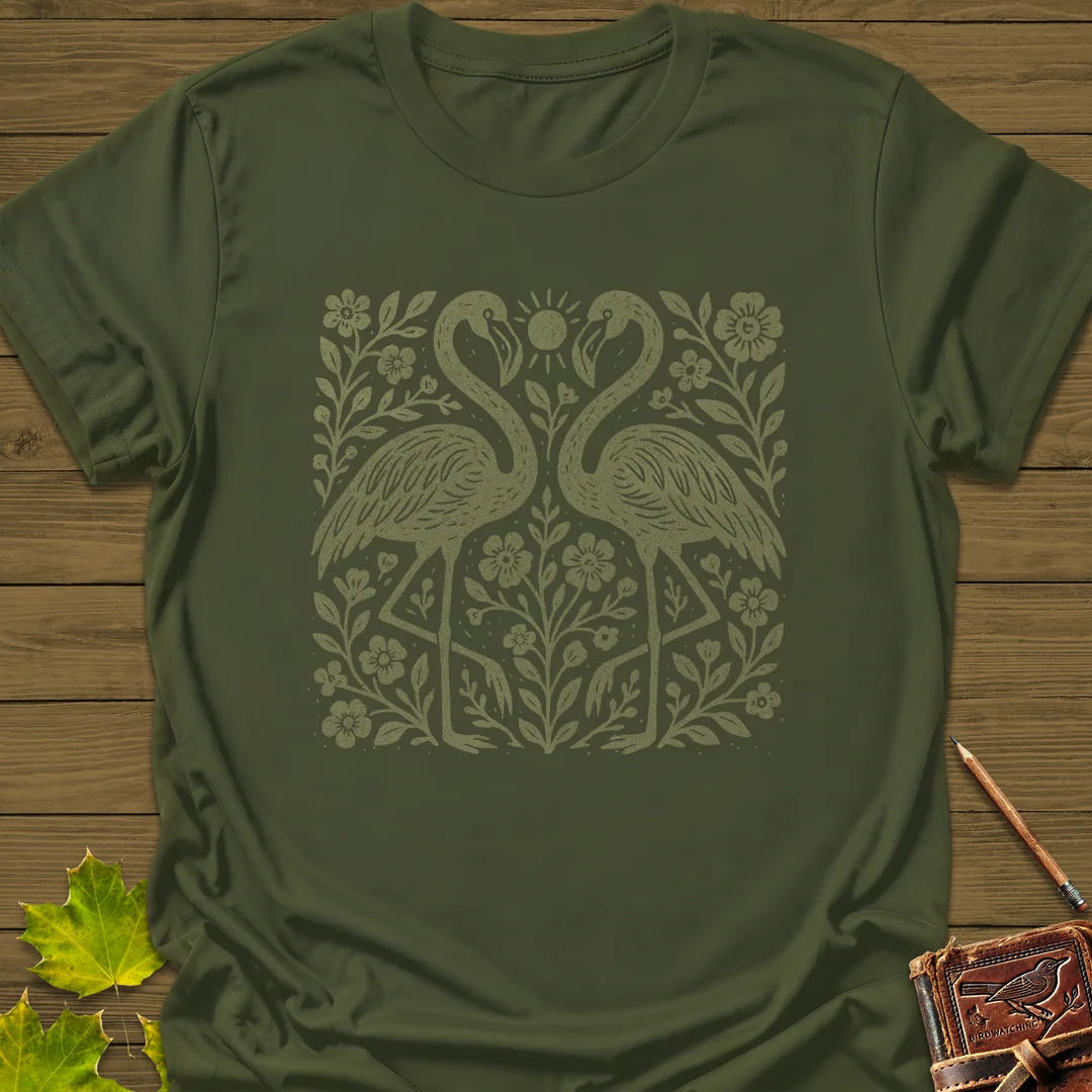 Flamingo Boho Print T-Shirt - Bird Graphic Tee - Gift for Bird Lovers - Unisex