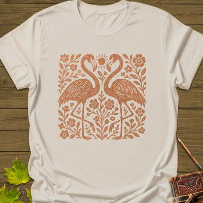 Flamingo Boho Print T-Shirt - Bird Graphic Tee - Gift for Bird Lovers - Unisex