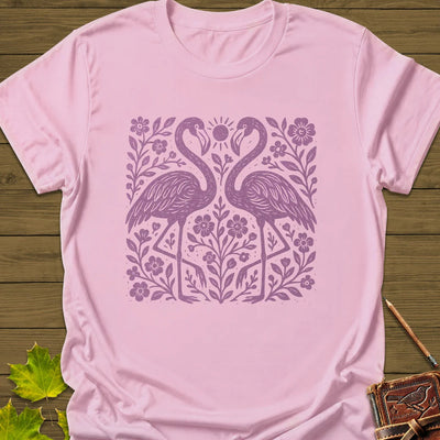 Flamingo Boho Print T-Shirt - Bird Graphic Tee - Gift for Bird Lovers - Unisex