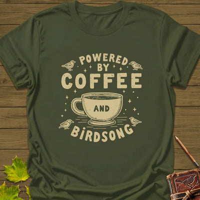 Coffee and Birdsong T-Shirt - Bird Graphic Tee - Gift for Bird Lovers - Unisex