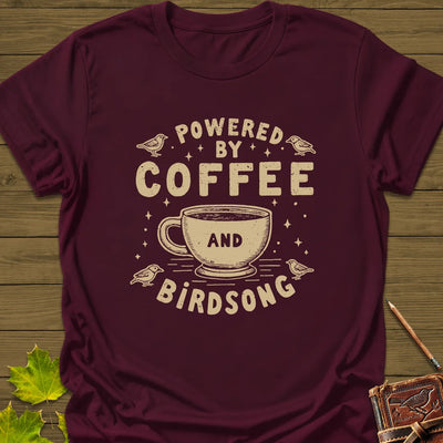 Coffee and Birdsong T-Shirt - Bird Graphic Tee - Gift for Bird Lovers - Unisex