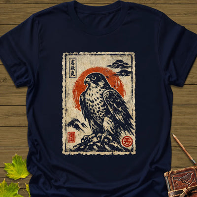 Falcon Japanese Art T-Shirt - Bird Graphic Tee - Gift for Bird Lovers - Unisex