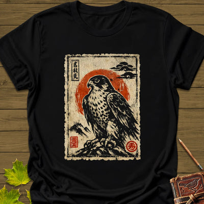 Falcon Japanese Art T-Shirt - Bird Graphic Tee - Gift for Bird Lovers - Unisex