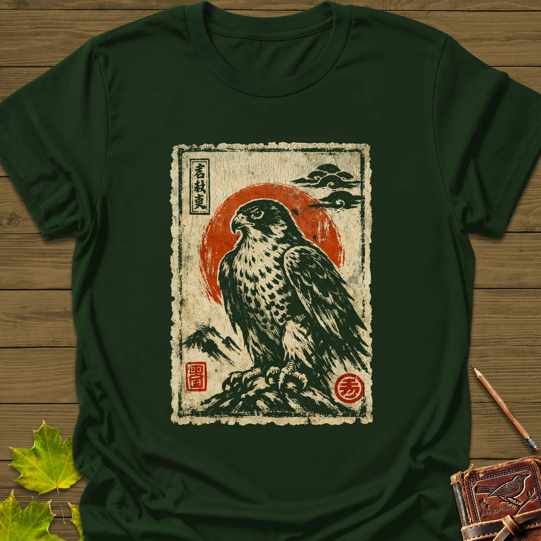 Falcon Japanese Art T-Shirt - Bird Graphic Tee - Gift for Bird Lovers - Unisex