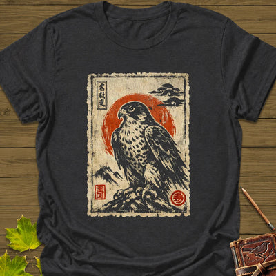 Falcon Japanese Art T-Shirt - Bird Graphic Tee - Gift for Bird Lovers - Unisex