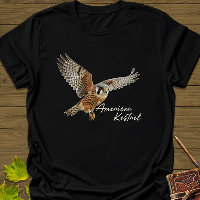 Flying American Kestrel T-Shirt - Bird Graphic Tee - Gift for Bird Lovers - Unisex