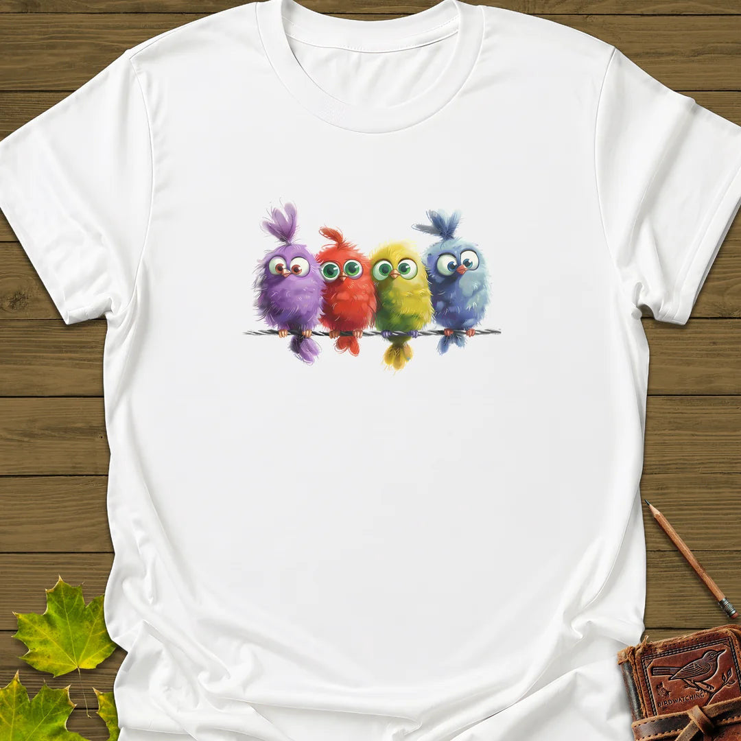 Feathered Friends T-Shirt - Bird Graphic Tee - Gift for Bird Lovers - Unisex
