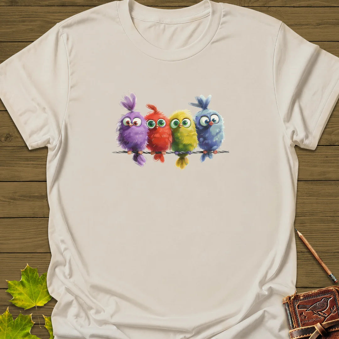 Feathered Friends T-Shirt - Bird Graphic Tee - Gift for Bird Lovers - Unisex