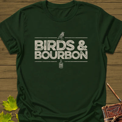 Birds & Bourbon T-Shirt - Bird Graphic Tee - Gift for Bird Lovers - Unisex