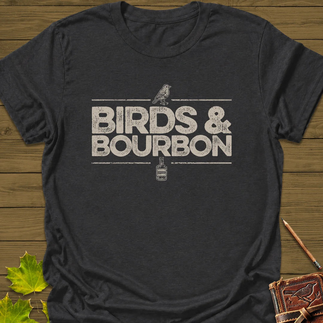 Birds & Bourbon T-Shirt - Bird Graphic Tee - Gift for Bird Lovers - Unisex